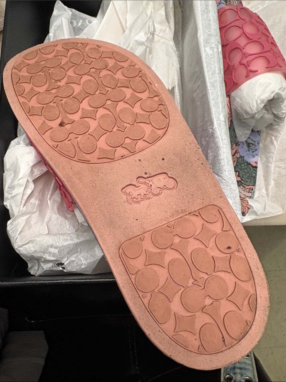 Coach Pink Floral Slide Sandals - Picture 5 of 6